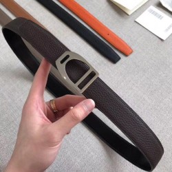 Hermes Etrier Cintura con fibbia Cinturino Clemence 32 mm cioccolato