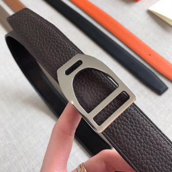 Replica Hermes Etrier Cintura con fibbia Cinturino Clemence 32 mm cioccolato Replica Hermes Etrier Cintura con fibbia Cinturino Clemence 32 mm cioccolato