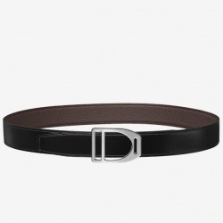 Hermes Etrier Cintura con fibbia Cinturino Clemence 32 mm cioccolato