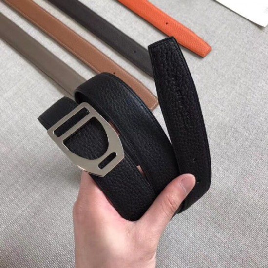 Replica Cintura con fibbia Hermes Etrier Cinturino Clemence nero 32 mm Replica Cintura con fibbia Hermes Etrier Cinturino Clemence nero 32 mm