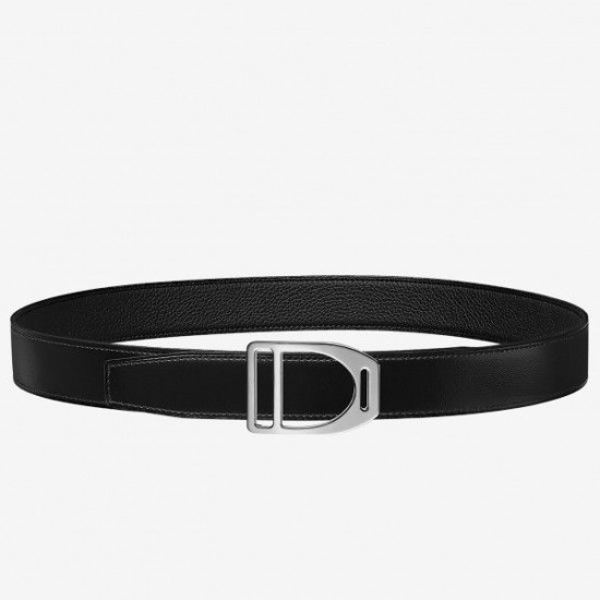 Replica Cintura con fibbia Hermes Etrier Cinturino Clemence nero 32 mm Replica Cintura con fibbia Hermes Etrier Cinturino Clemence nero 32 mm