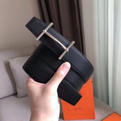 Cintura reversibile Hermes H d'Ancre Nera / Ardoise Cintura reversibile Hermes H d'Ancre Nera / Ardoise