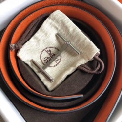 Cintura reversibile Hermes H d'Ancre Arancione / Noir