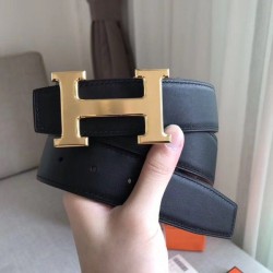 Cintura reversibile Hermes H Grigio / Nero Swift