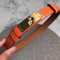 Cintura Hermes Kelly Arancione Epsom Donna
