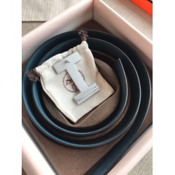 Cintura reversibile Hermes Quizz 32mm Clemence blu