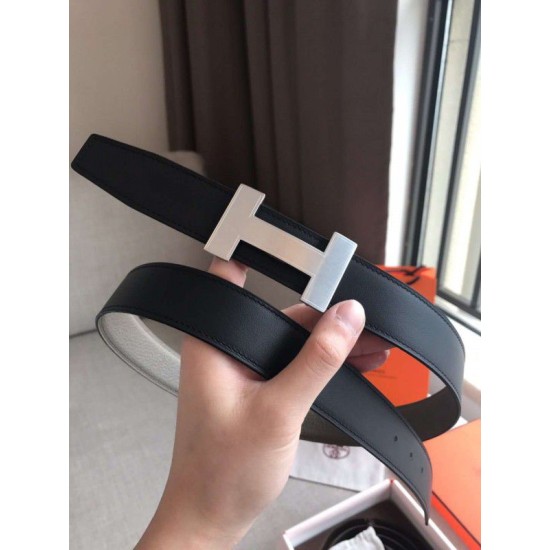 Replica Cintura reversibile Hermes Quizz 32mm Clemence grigia Replica Cintura reversibile Hermes Quizz 32mm Clemence grigia