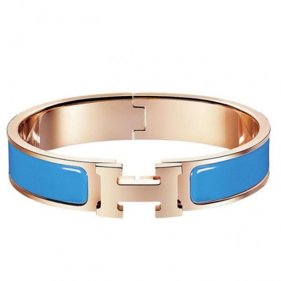 Replica Bracciale Hermes Clic H PM in smalto blu Replica Bracciale Hermes Clic H PM in smalto blu