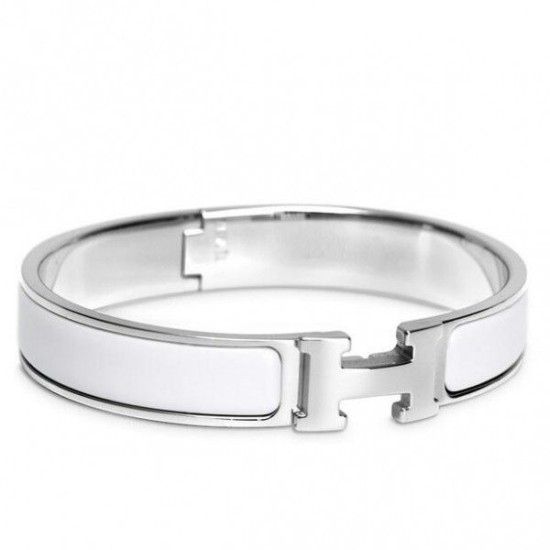 Replica Bracciale Hermes Clic H PM in smalto bianco Replica Bracciale Hermes Clic H PM in smalto bianco