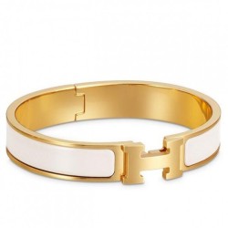 Bracciale Hermes Clic H PM in smalto bianco