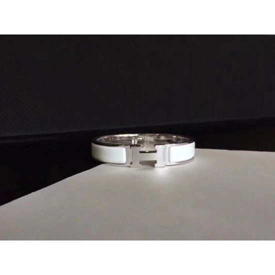 Replica Bracciale Hermes Clic H PM in smalto bianco Replica Bracciale Hermes Clic H PM in smalto bianco