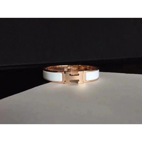 Replica Bracciale Hermes Clic H PM in smalto bianco Replica Bracciale Hermes Clic H PM in smalto bianco