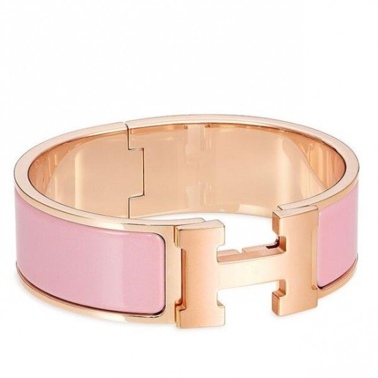 Replica Bracciale Hermes Clic Clac H PM in smalto rosa Replica Bracciale Hermes Clic Clac H PM in smalto rosa