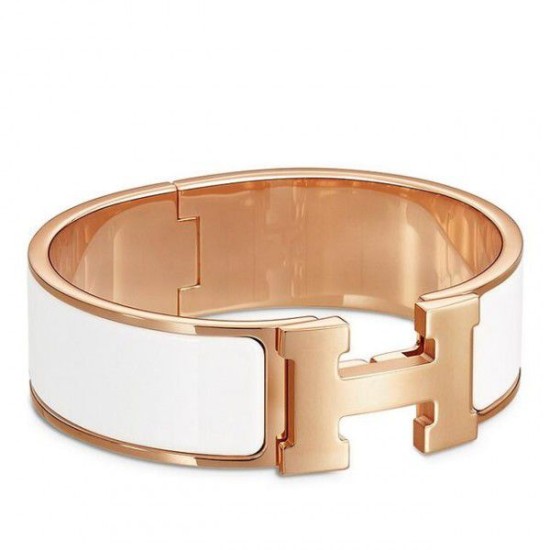 Replica Bracciale Hermes Clic Clac H PM smaltato bianco Replica Bracciale Hermes Clic Clac H PM smaltato bianco