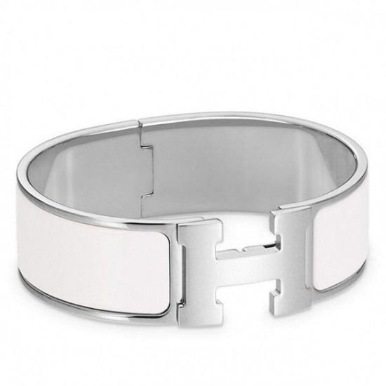 Replica Bracciale Hermes Clic Clac H PM smaltato bianco Replica Bracciale Hermes Clic Clac H PM smaltato bianco