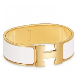 Bracciale Hermes Clic Clac H PM smaltato bianco