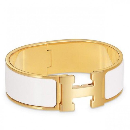 Replica Bracciale Hermes Clic Clac H PM smaltato bianco Replica Bracciale Hermes Clic Clac H PM smaltato bianco