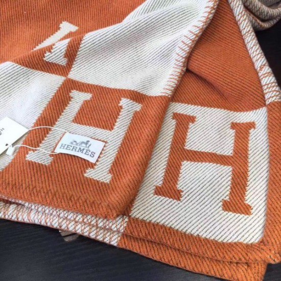 Replica Coperta Hermes Orange Avalon