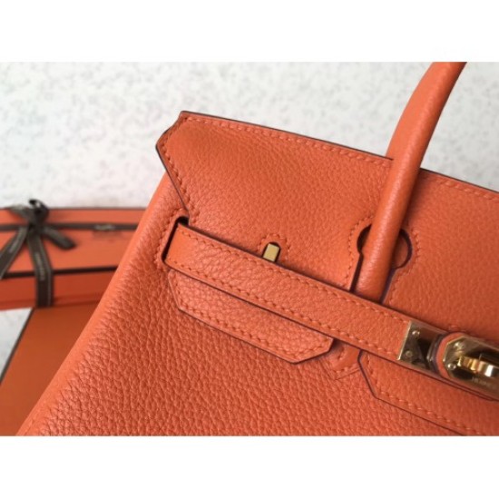 Replica Borse Birkin Hermes Clemence Arancio 25cm Replica Borse Birkin Hermes Clemence Arancio 25cm