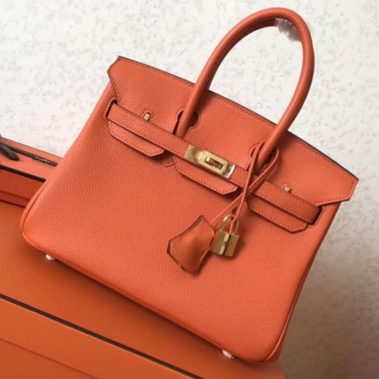 Replica Borse Birkin Hermes Clemence Arancio 25cm Replica Borse Birkin Hermes Clemence Arancio 25cm