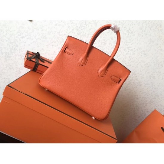 Replica Borse Birkin Hermes Clemence Arancio 25cm Replica Borse Birkin Hermes Clemence Arancio 25cm