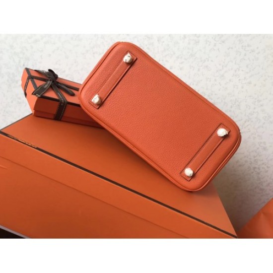Replica Borse Birkin Hermes Clemence Arancio 25cm Replica Borse Birkin Hermes Clemence Arancio 25cm