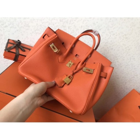 Replica Borse Birkin Hermes Clemence Arancio 25cm Replica Borse Birkin Hermes Clemence Arancio 25cm