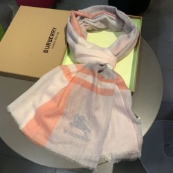 Scialle in seta cashmere a quadri Burberry 80 x 200 arancione