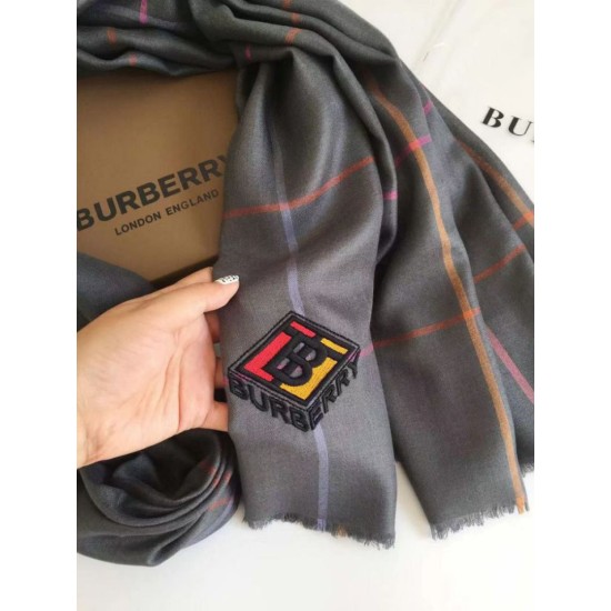 Replica Scialle in cashmere Burberry TB in edizione limitata 80 x 200 grigio