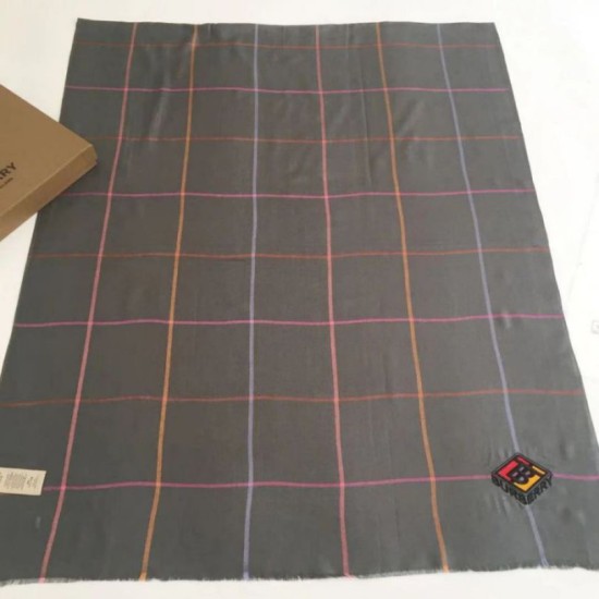 Replica Scialle in cashmere Burberry TB in edizione limitata 80 x 200 grigio