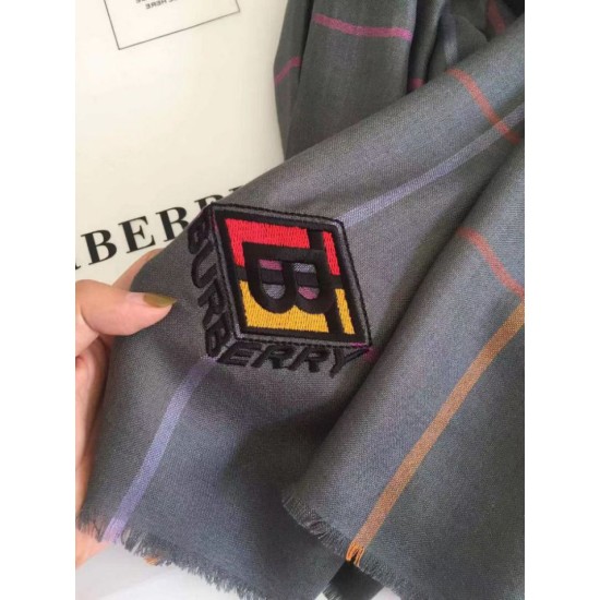 Replica Scialle in cashmere Burberry TB in edizione limitata 80 x 200 grigio