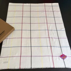 Scialle in cashmere Burberry TB in edizione limitata 80 x 200 bianco