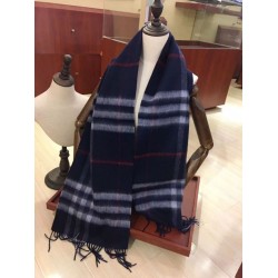 Sciarpa Burberry Classic in cashmere double face 30 x 168 Blu scuro