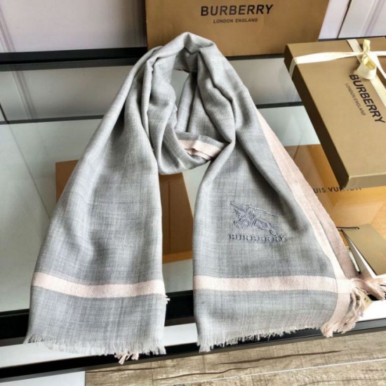 Replica Burberry Cashmere tinta unita Schawl sottile 80 x 200 grigio