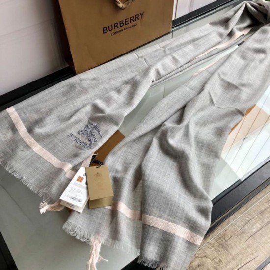 Replica Burberry Cashmere tinta unita Schawl sottile 80 x 200 grigio