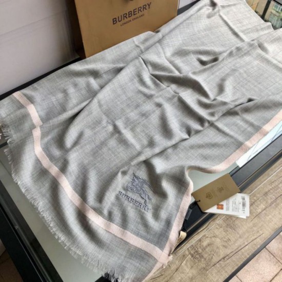 Replica Burberry Cashmere tinta unita Schawl sottile 80 x 200 grigio