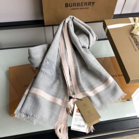 Replica Burberry Cashmere tinta unita Schawl sottile 80 x 200 grigio