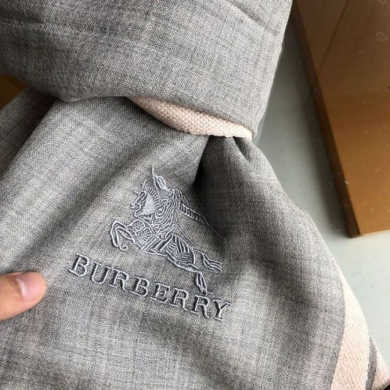 Replica Burberry Cashmere tinta unita Schawl sottile 80 x 200 grigio