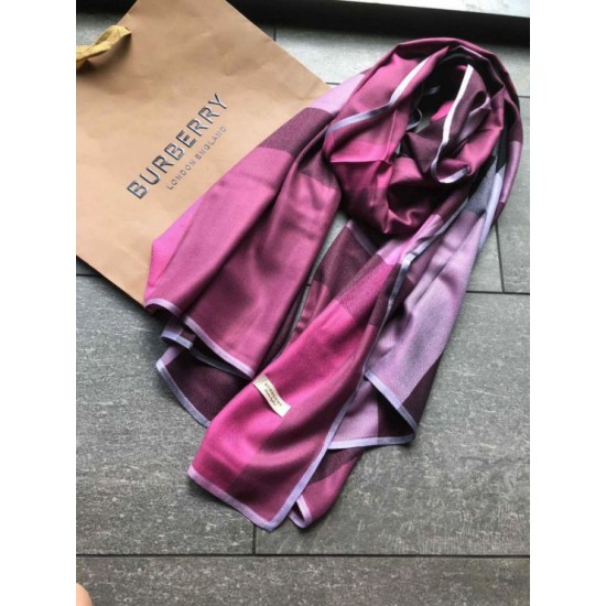 Replica Sciarpa di velluto a trama sottile criptata Burberry classica Viola