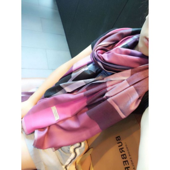 Replica Sciarpa di velluto a trama sottile criptata Burberry classica Viola