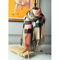 Scialle in cashmere con motivo check classico Burberry 70 x 200 marrone