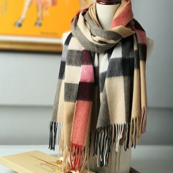 Scialle in cashmere con motivo check classico Burberry 70 x 200 marrone