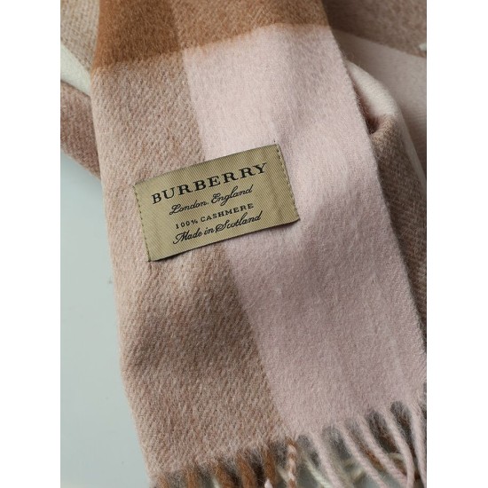 Replica Scialle in cashmere con motivo check classico Burberry 70 x 200 albicocche
