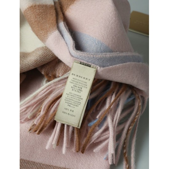 Replica Scialle in cashmere con motivo check classico Burberry 70 x 200 albicocche