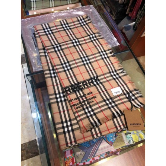 Replica Scialle Burberry in cashmere con motivo Horse check Vintage Check 100 x 200