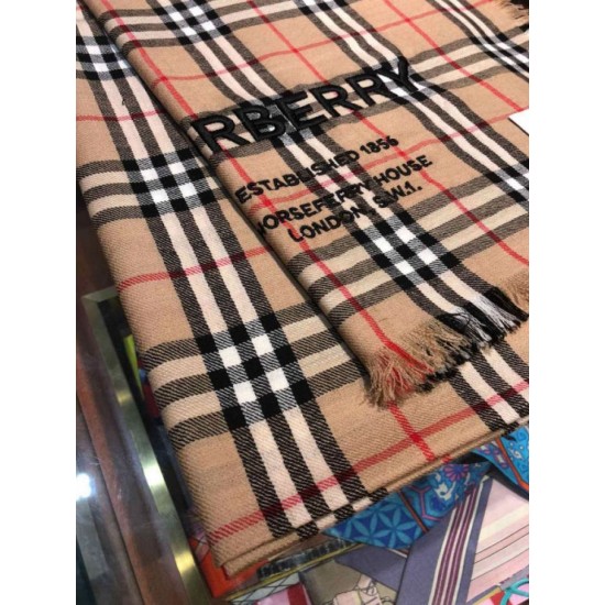 Replica Scialle Burberry in cashmere con motivo Horse check Vintage Check 100 x 200