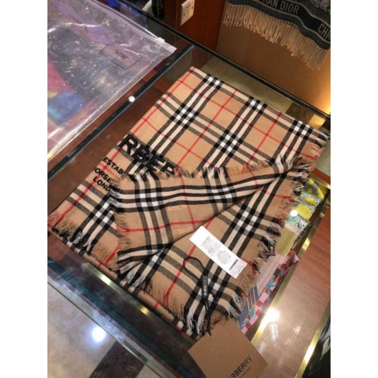 Replica Scialle Burberry in cashmere con motivo Horse check Vintage Check 100 x 200