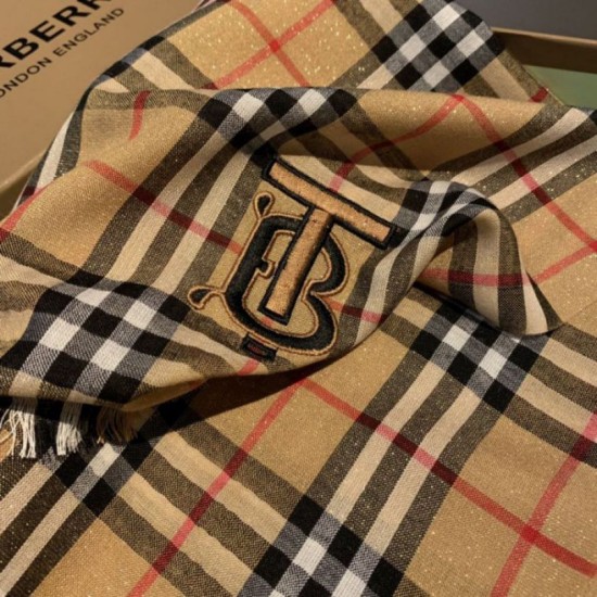 Replica Burberry TB scialle in cashmere con motivo cavallo di cavallo 70 x 200 marrone
