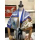 Replica Scialle in cashmere con stampa Oyster Burberry 110 x 200 blu