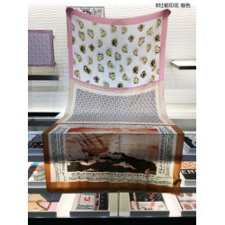 Scialle in cashmere con stampa Oyster Burberry 110 x 200 caffè